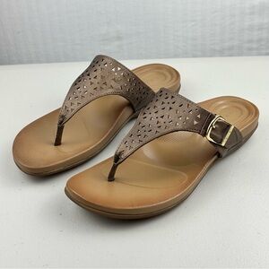 Aetrex Brown Sandals with Buckle Detail